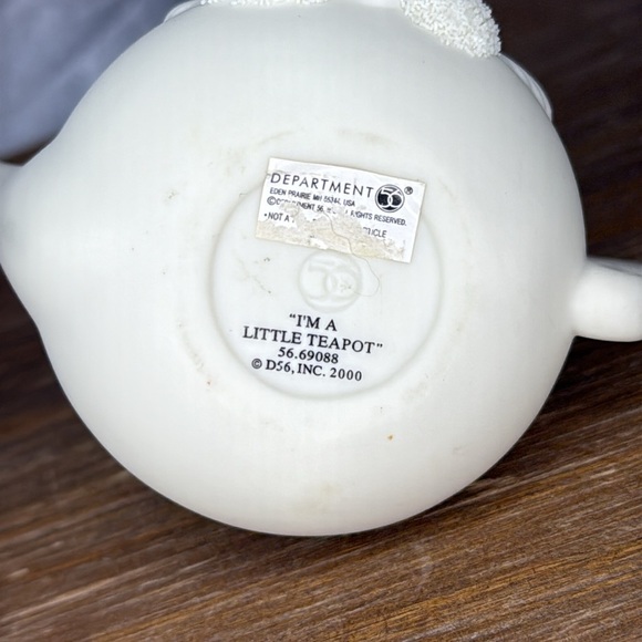 Dept 56 I’m A Little Teapot Bisque Porcelain Hinged Snowbaby Cherub Trinket Box - Picture 6 of 6